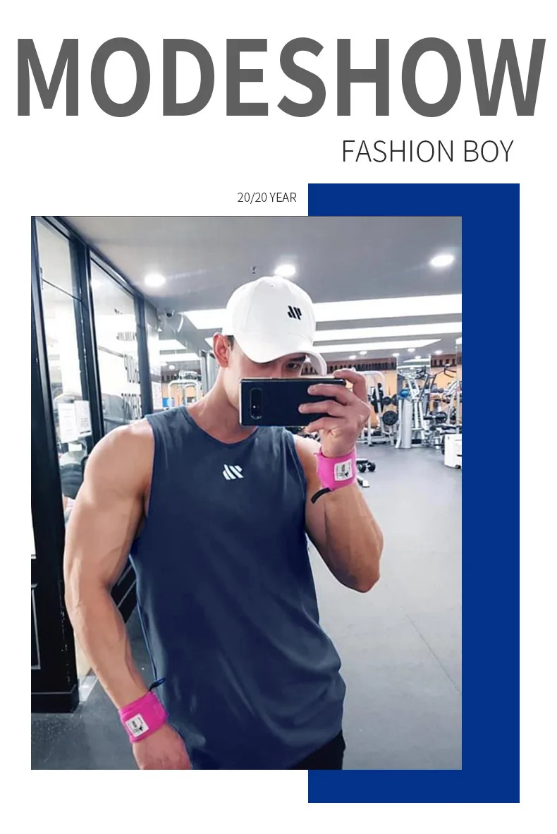 Summer Men's Gym Tank Top Fitness Training Clothing Quick-drying Loose Bodybuilding Sleeveless Shirt Men Fashion Basketball Vest