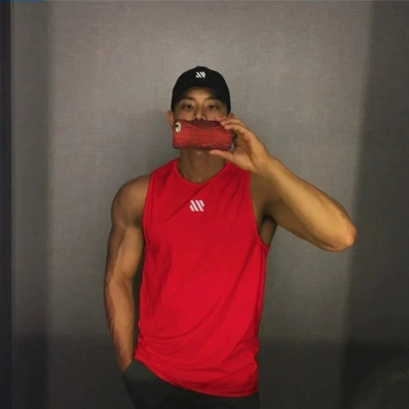 Summer Men's Gym Tank Top Fitness Training Clothing Quick-drying Loose Bodybuilding Sleeveless Shirt Men Fashion Basketball Vest