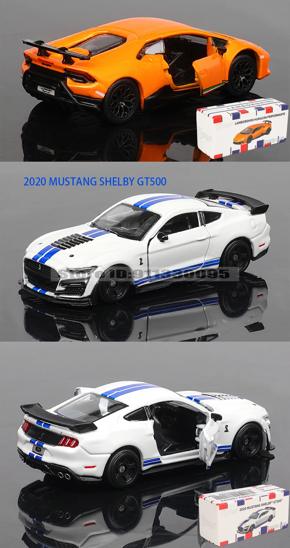 Bburago 1:64 golf Porsche 911 Shelby Raventon Mustang Lamborghini Collection Series Car Die Casting Model Gift Toy