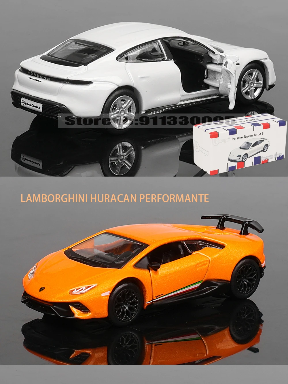 Bburago 1:64 golf Porsche 911 Shelby Raventon Mustang Lamborghini Collection Series Car Die Casting Model Gift Toy