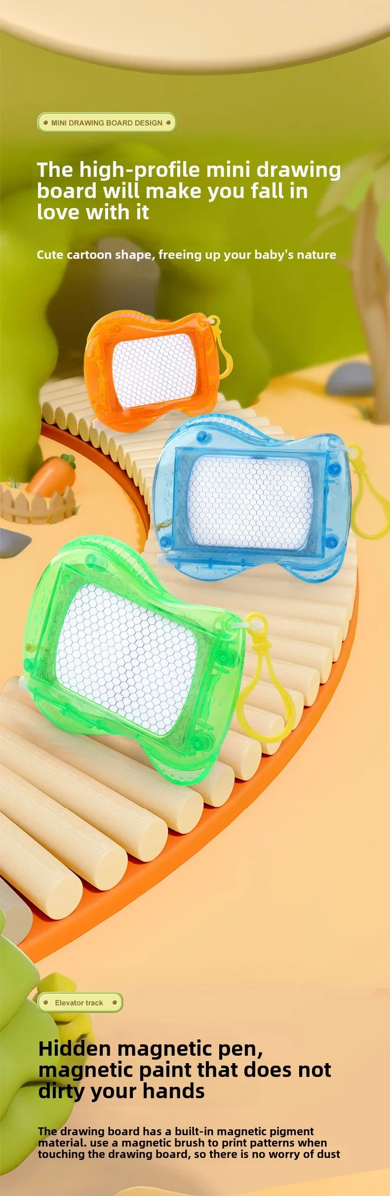 1-10PCS Mini Magnetic Drawing Board Keychain Doodle Pad with Stylus Portable Toy Erasable Writing Board Educational Kids Gift