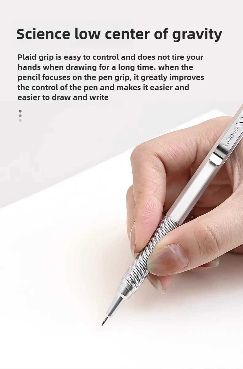 Metal Mechanical Pencil 0.3/0.5/0.7 mm Low Gravity Drawing Automatic HB Pencil Set with Leads Office School Writing Art Supplies