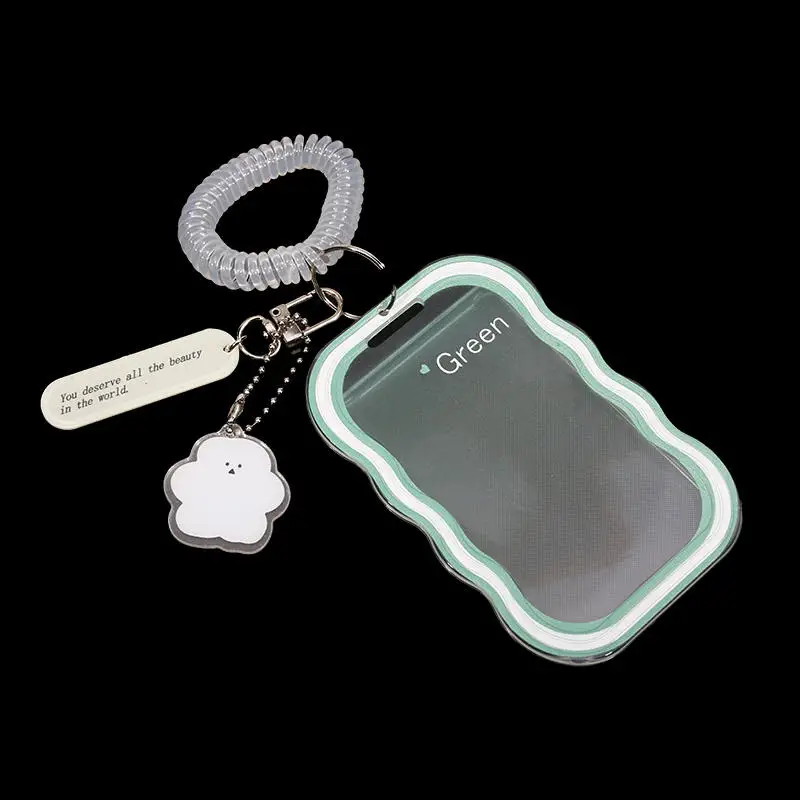 Creative Design Kpop Photocard Holder Transparent Card Holder Keychain Photo Sleeves Bus Card Student Card Case Photo Protector