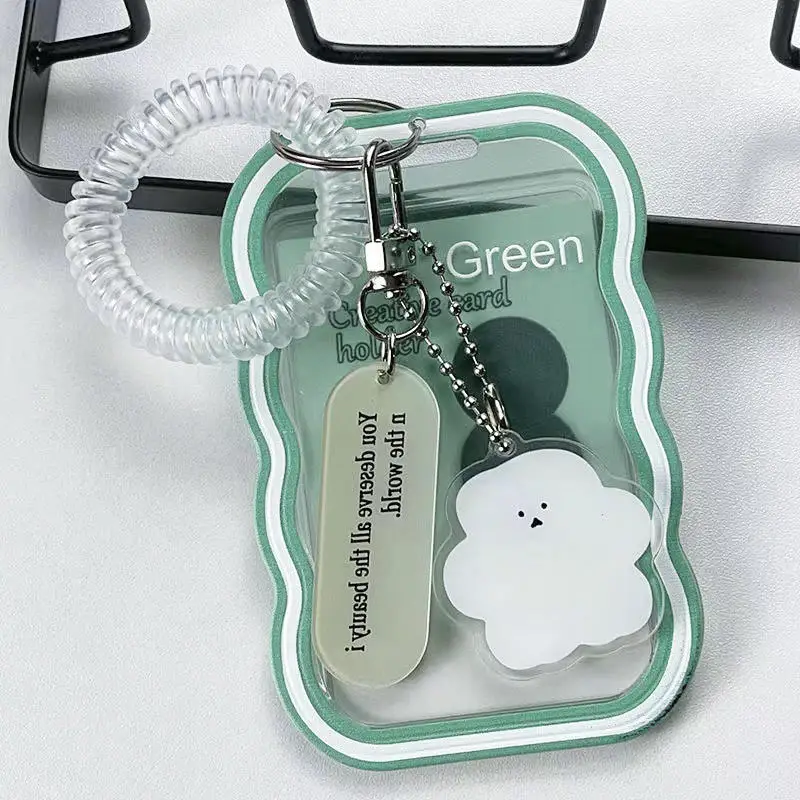 Creative Design Kpop Photocard Holder Transparent Card Holder Keychain Photo Sleeves Bus Card Student Card Case Photo Protector