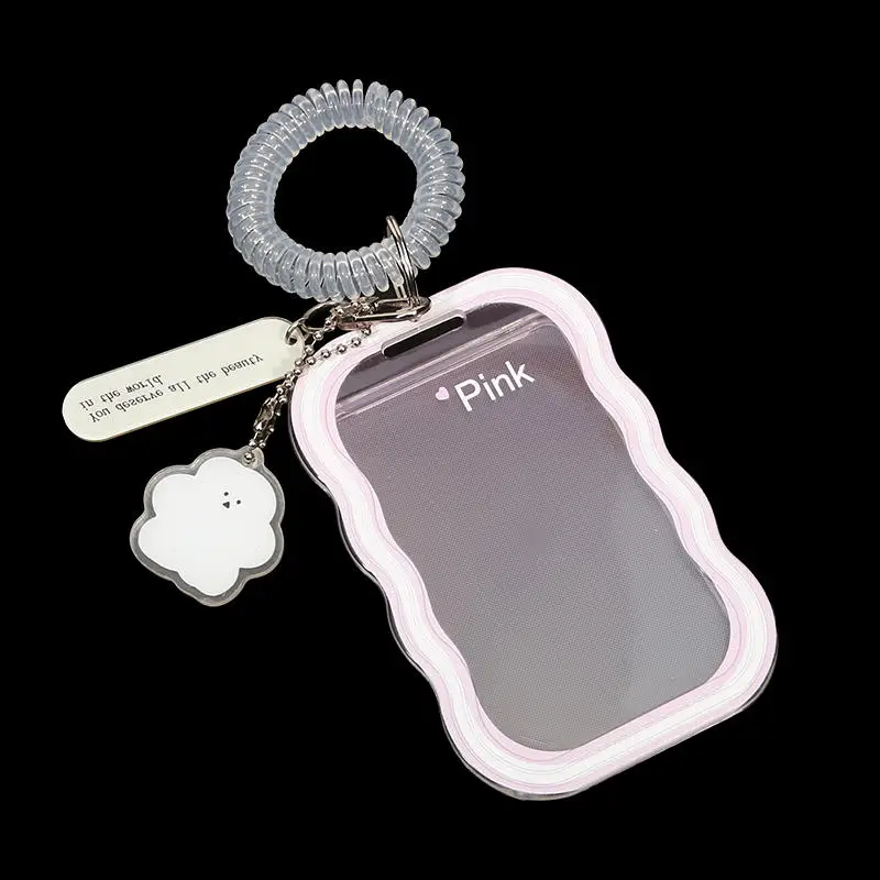 Creative Design Kpop Photocard Holder Transparent Card Holder Keychain Photo Sleeves Bus Card Student Card Case Photo Protector