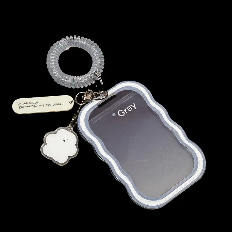 Creative Design Kpop Photocard Holder Transparent Card Holder Keychain Photo Sleeves Bus Card Student Card Case Photo Protector