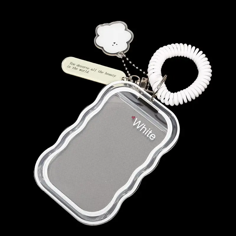 Creative Design Kpop Photocard Holder Transparent Card Holder Keychain Photo Sleeves Bus Card Student Card Case Photo Protector