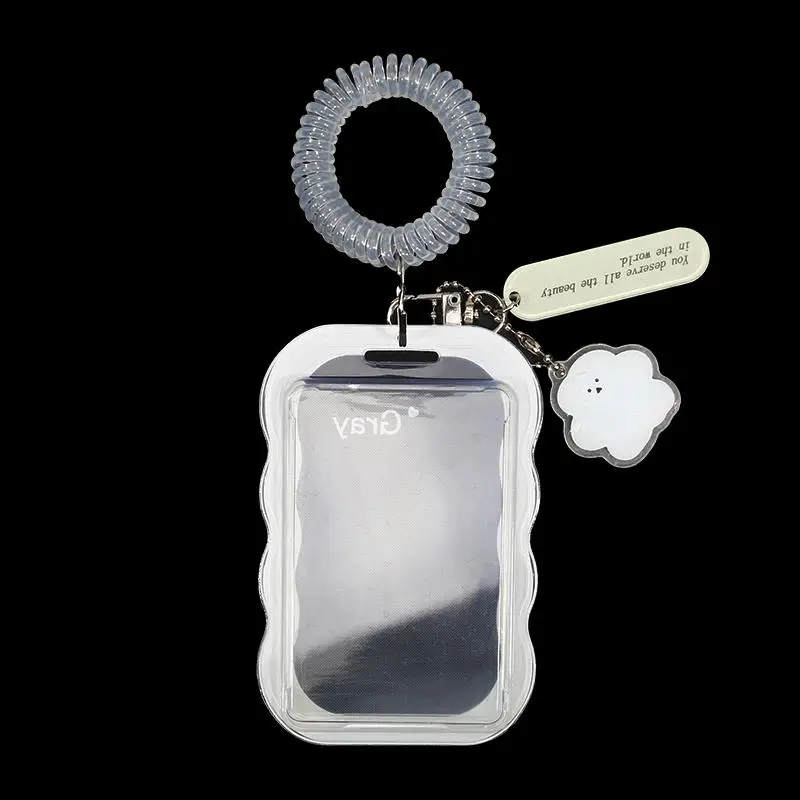 Creative Design Kpop Photocard Holder Transparent Card Holder Keychain Photo Sleeves Bus Card Student Card Case Photo Protector