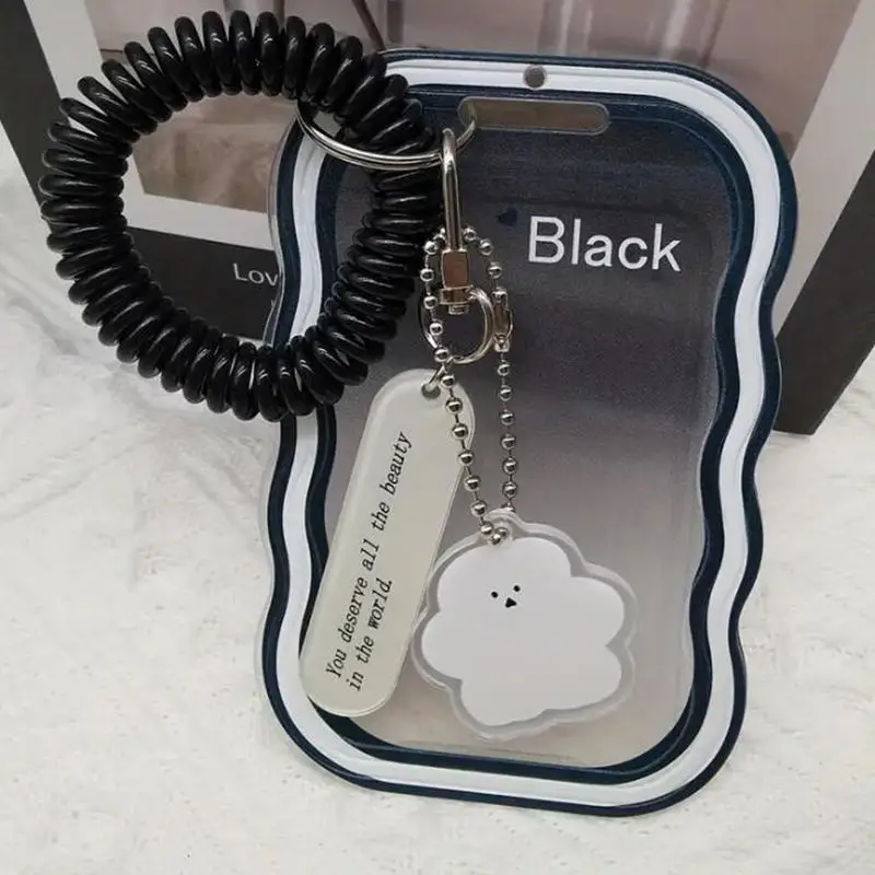 Creative Design Kpop Photocard Holder Transparent Card Holder Keychain Photo Sleeves Bus Card Student Card Case Photo Protector