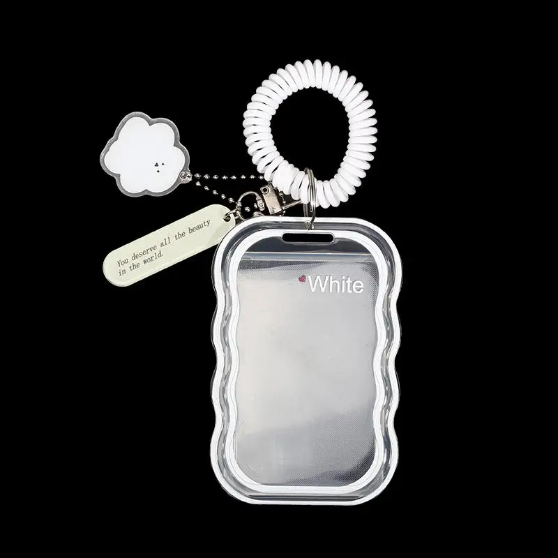 Creative Design Kpop Photocard Holder Transparent Card Holder Keychain Photo Sleeves Bus Card Student Card Case Photo Protector