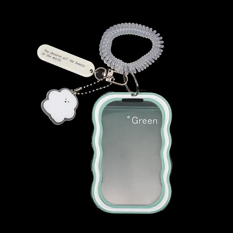 Creative Design Kpop Photocard Holder Transparent Card Holder Keychain Photo Sleeves Bus Card Student Card Case Photo Protector