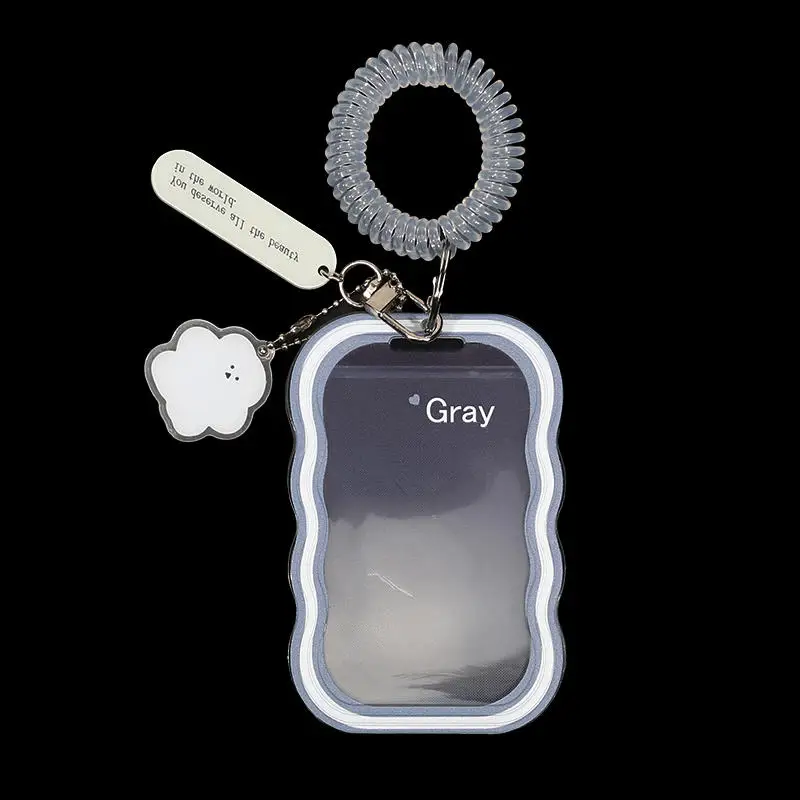 Creative Design Kpop Photocard Holder Transparent Card Holder Keychain Photo Sleeves Bus Card Student Card Case Photo Protector