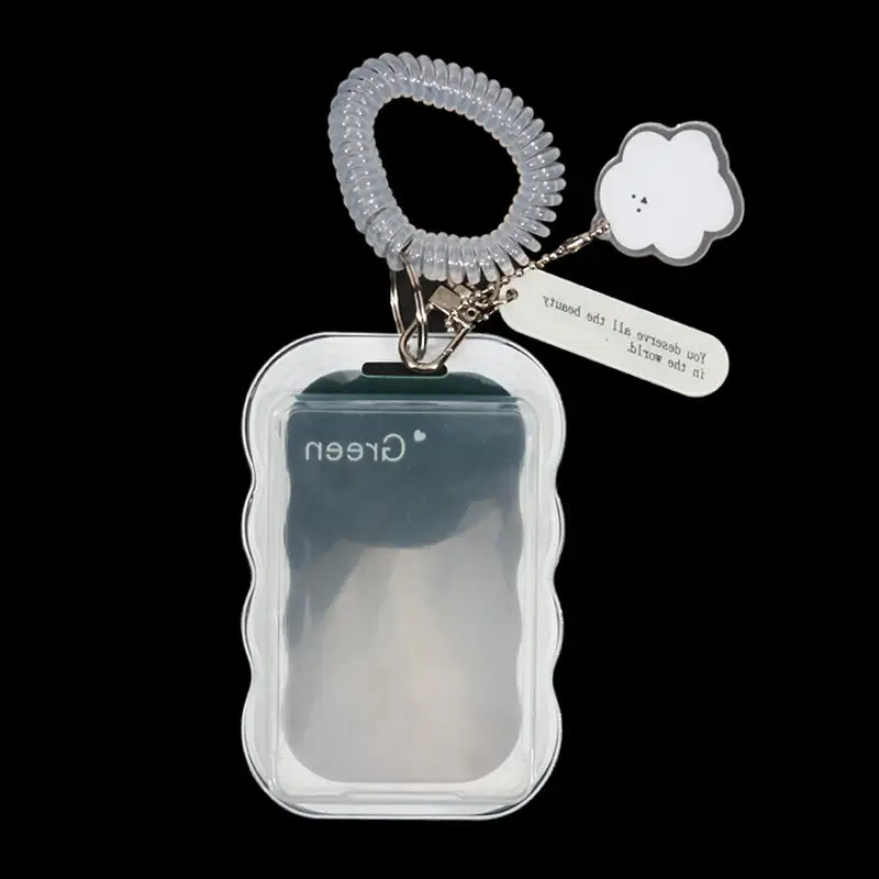 Creative Design Kpop Photocard Holder Transparent Card Holder Keychain Photo Sleeves Bus Card Student Card Case Photo Protector