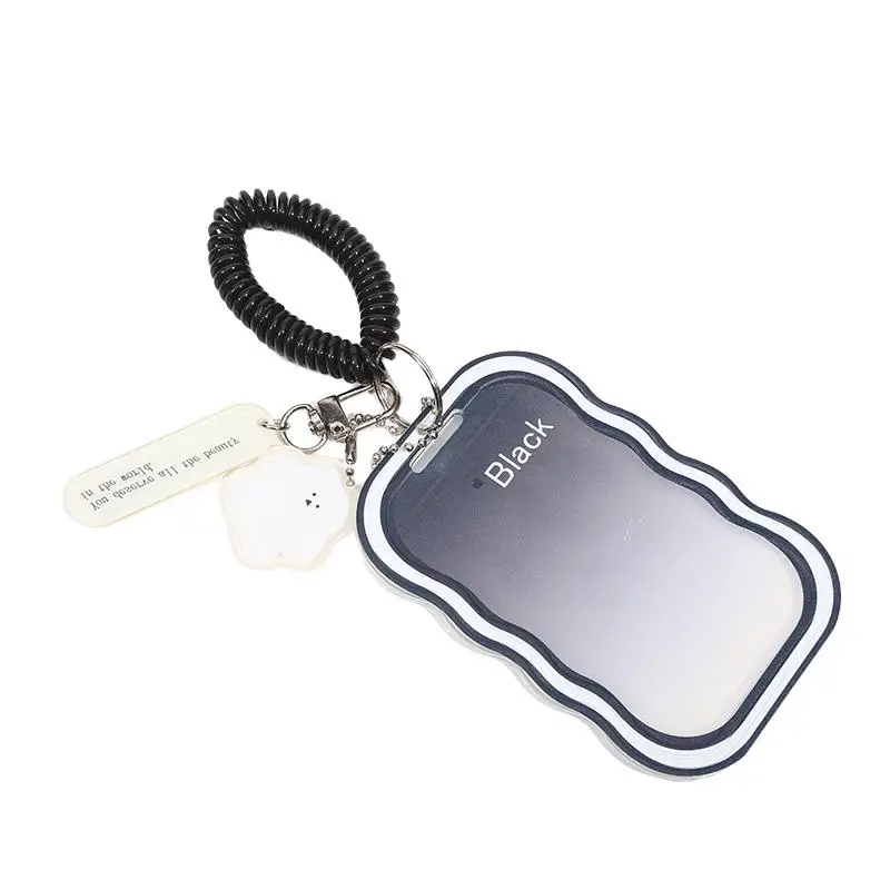 Creative Design Kpop Photocard Holder Transparent Card Holder Keychain Photo Sleeves Bus Card Student Card Case Photo Protector