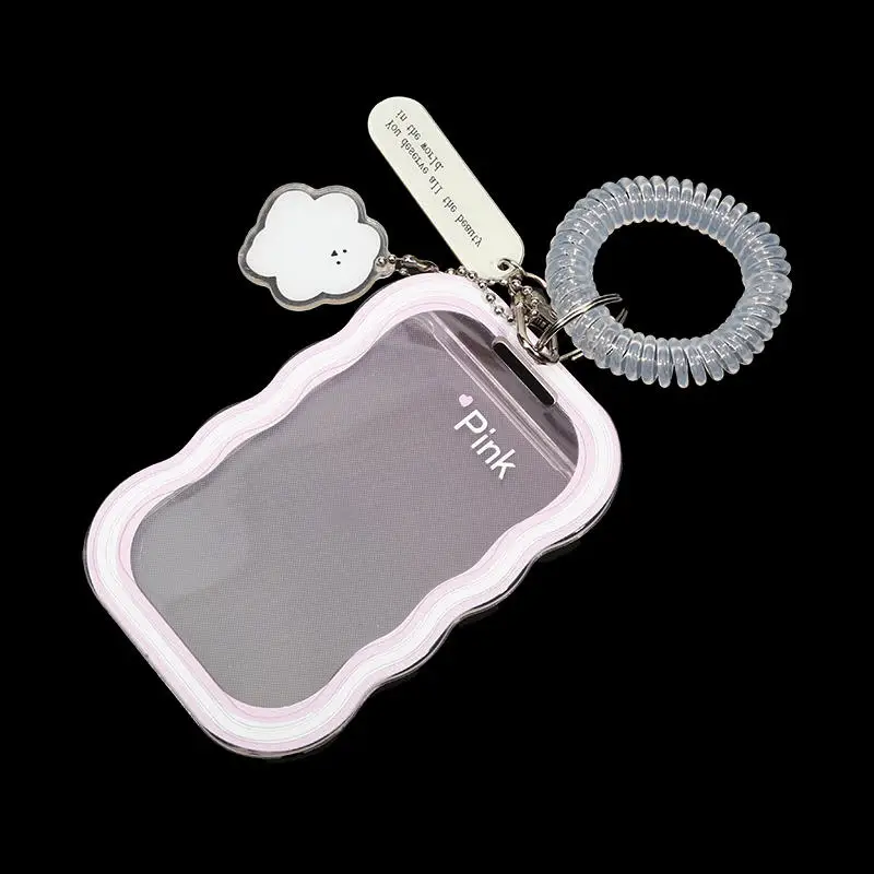 Creative Design Kpop Photocard Holder Transparent Card Holder Keychain Photo Sleeves Bus Card Student Card Case Photo Protector