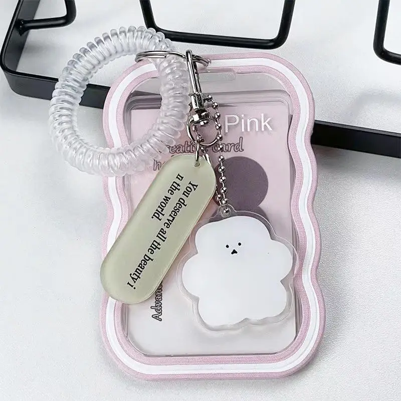 Creative Design Kpop Photocard Holder Transparent Card Holder Keychain Photo Sleeves Bus Card Student Card Case Photo Protector