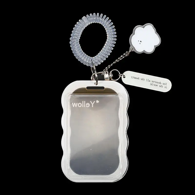 Creative Design Kpop Photocard Holder Transparent Card Holder Keychain Photo Sleeves Bus Card Student Card Case Photo Protector