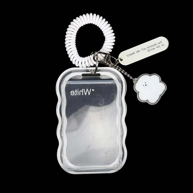 Creative Design Kpop Photocard Holder Transparent Card Holder Keychain Photo Sleeves Bus Card Student Card Case Photo Protector