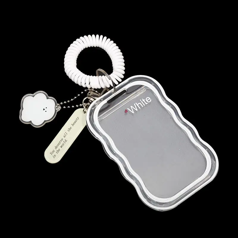 Creative Design Kpop Photocard Holder Transparent Card Holder Keychain Photo Sleeves Bus Card Student Card Case Photo Protector