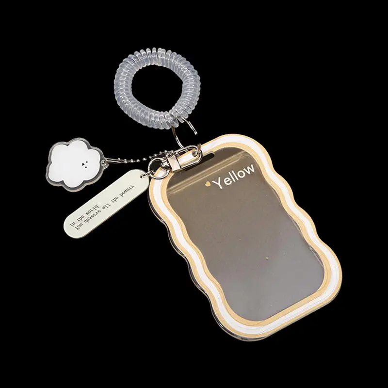 Creative Design Kpop Photocard Holder Transparent Card Holder Keychain Photo Sleeves Bus Card Student Card Case Photo Protector