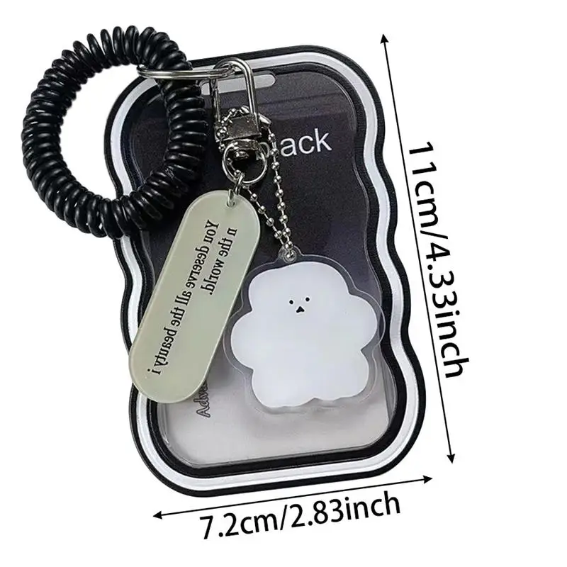 Creative Design Kpop Photocard Holder Transparent Card Holder Keychain Photo Sleeves Bus Card Student Card Case Photo Protector