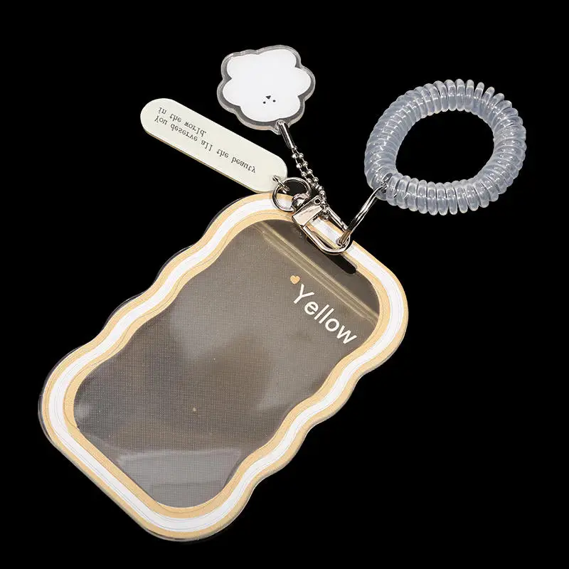 Creative Design Kpop Photocard Holder Transparent Card Holder Keychain Photo Sleeves Bus Card Student Card Case Photo Protector