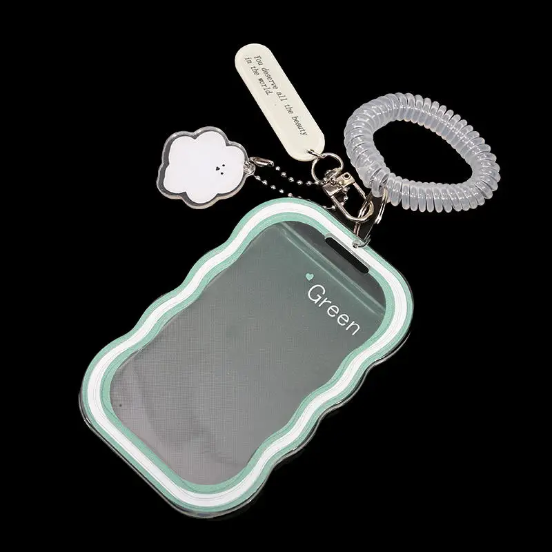 Creative Design Kpop Photocard Holder Transparent Card Holder Keychain Photo Sleeves Bus Card Student Card Case Photo Protector