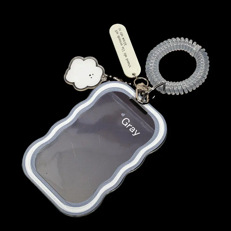 Creative Design Kpop Photocard Holder Transparent Card Holder Keychain Photo Sleeves Bus Card Student Card Case Photo Protector