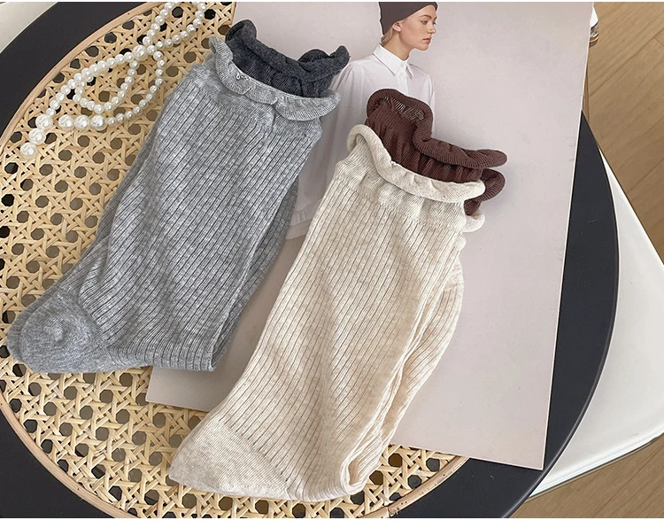 Double Ribbed Matching Midtube Socks for Women and Candy Matching Socks for Morandi Fashion Matching Stockings for Women