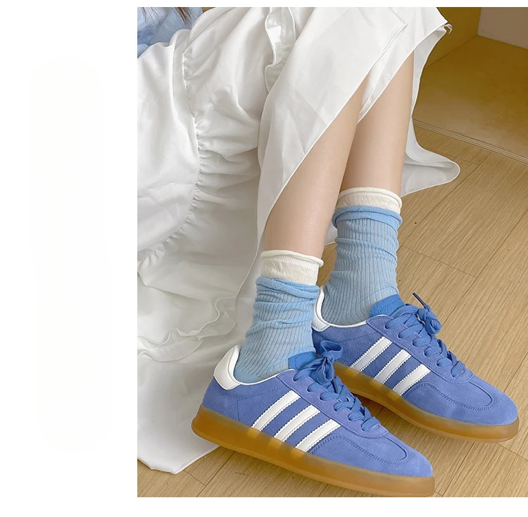 Double Ribbed Matching Midtube Socks for Women and Candy Matching Socks for Morandi Fashion Matching Stockings for Women