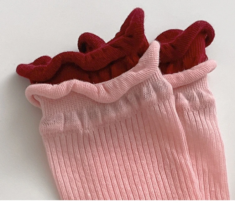 Double Ribbed Matching Midtube Socks for Women and Candy Matching Socks for Morandi Fashion Matching Stockings for Women