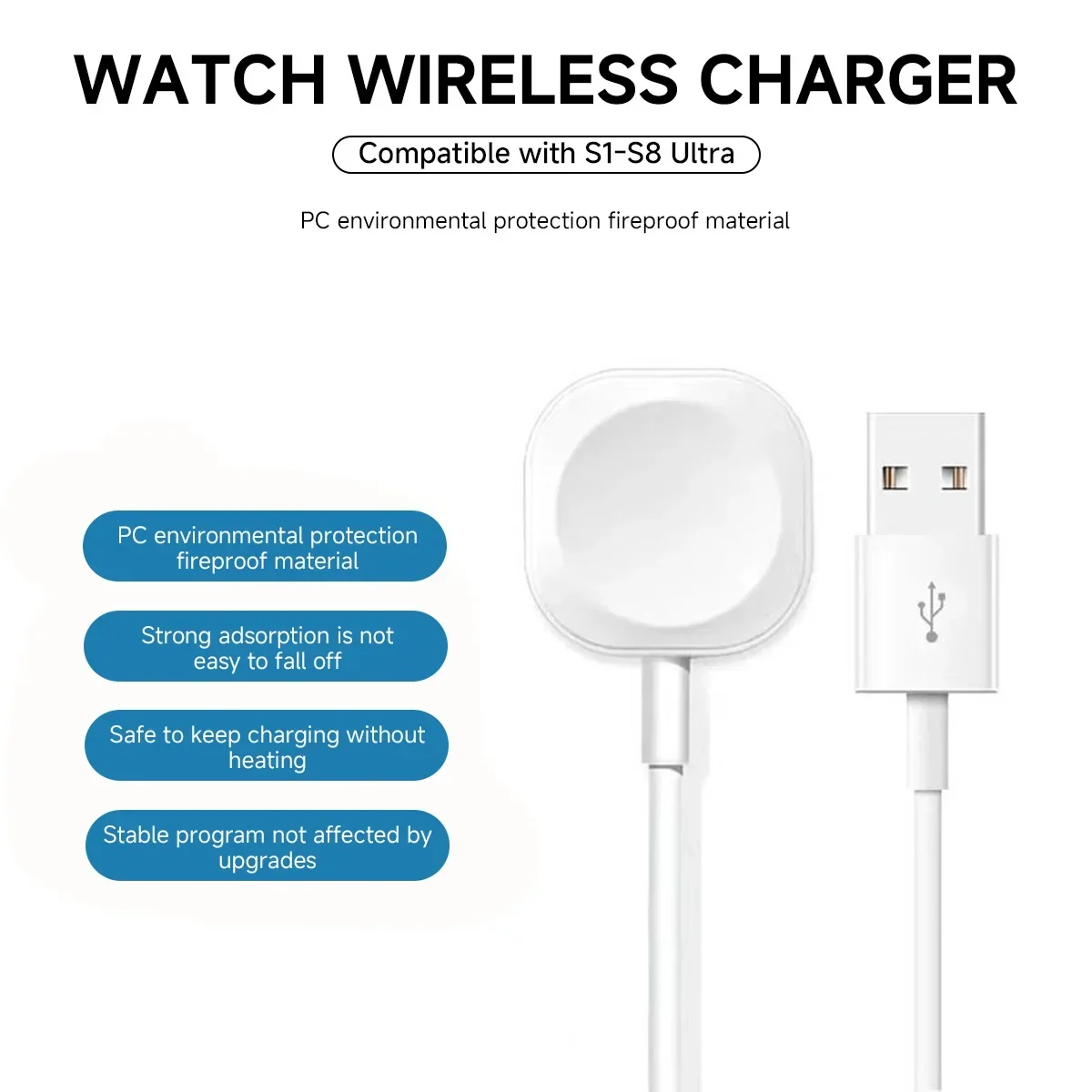 2024 Magnetic Wireless USB A Fast Charger for Apple Watch Ultra Series 9 8 7 6 SE Type C Cable Charging for iWatch Series 5 3 2