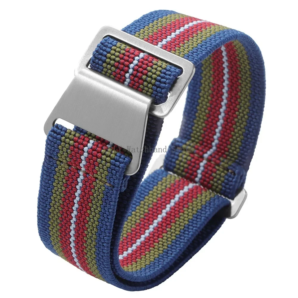 18mm 20mm 22mm French Troops Parachute Bracelets Elastic Nylon Braided Watch Band Universal Men Women Strap Soft Sport Wristbelt