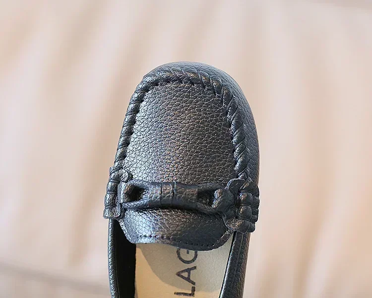 Boys Leather Shoes Black White for School Party Wedding Kids Formal Flats Loafers Slip-on Soft Loafers Children Moccasins 21-30