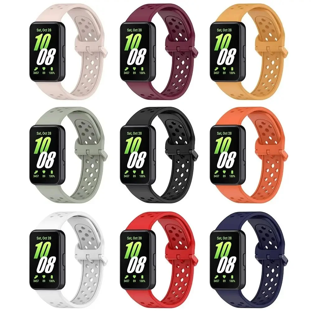 Soft Silicone Watch Compatible with Samsung Galaxy Fit3 Replacement Bracelet Breathable Watchband Smart Watch Sports Accessories