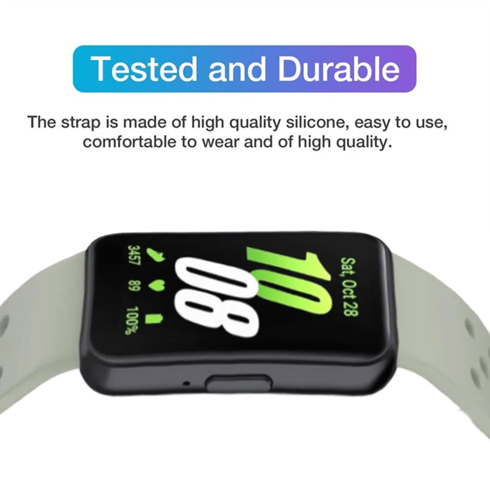Soft Silicone Watch Compatible with Samsung Galaxy Fit3 Replacement Bracelet Breathable Watchband Smart Watch Sports Accessories