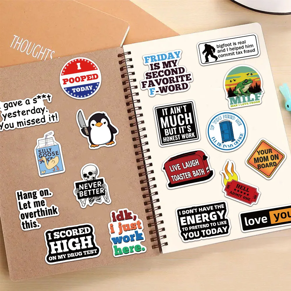 50PCS Prank Meme Stickers Personalized Graffiti Stickers Decorative Luggage Notebook Car Skateboard Stickers