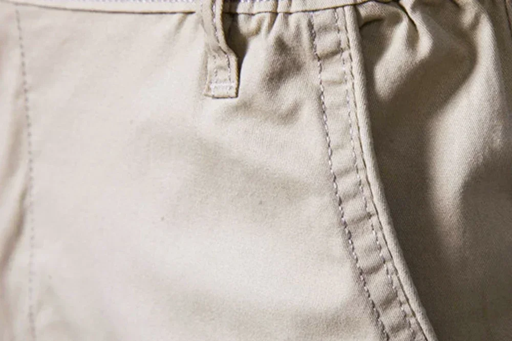 Embroidered Summer 100% Cotton Shorts for Men High Quality Knee Length Shorts Casual Business Social Elastic Waist Beach Shorts