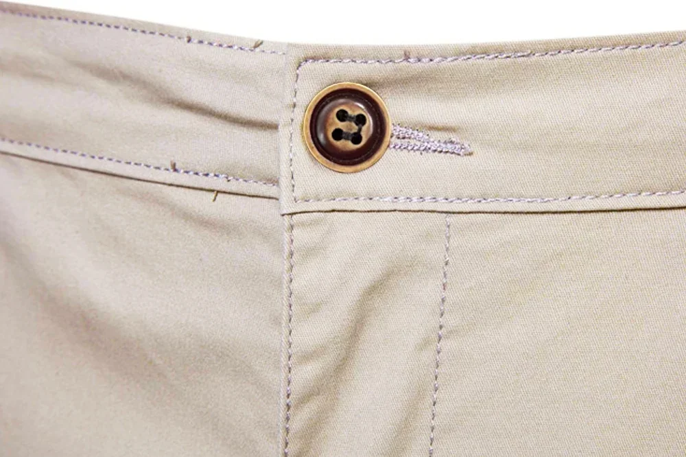 Embroidered Summer 100% Cotton Shorts for Men High Quality Knee Length Shorts Casual Business Social Elastic Waist Beach Shorts