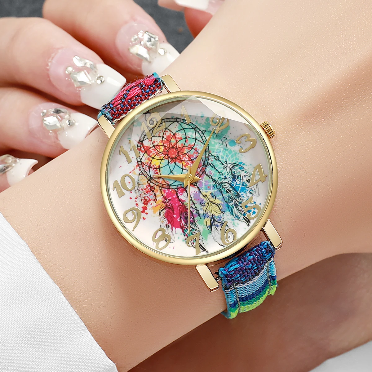 2PCS/Set Women Fashion Watches Ladies Casual Leather Band Arabic Dial Quartz Wrist Watches Female Clock(Without Box)