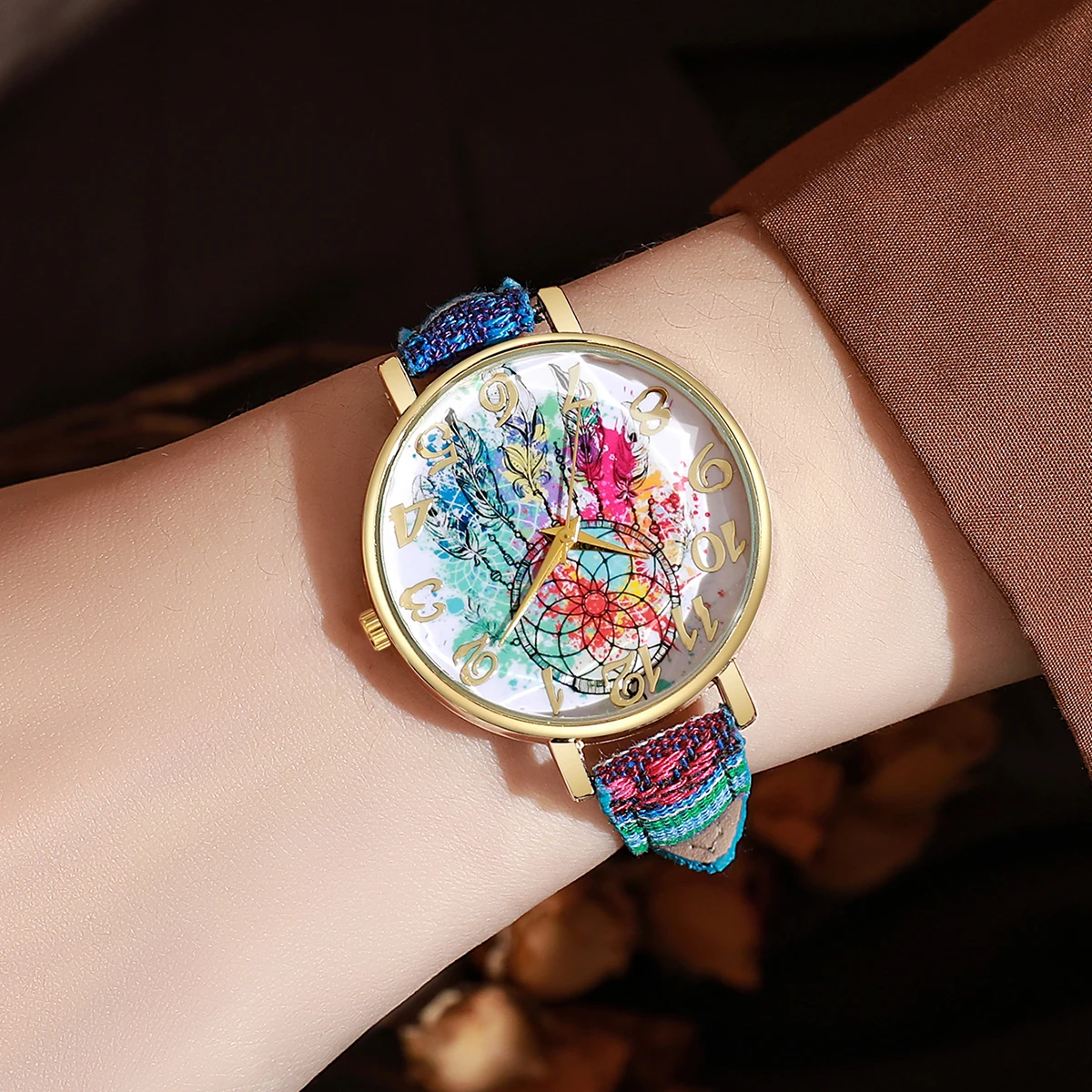 2PCS/Set Women Fashion Watches Ladies Casual Leather Band Arabic Dial Quartz Wrist Watches Female Clock(Without Box)