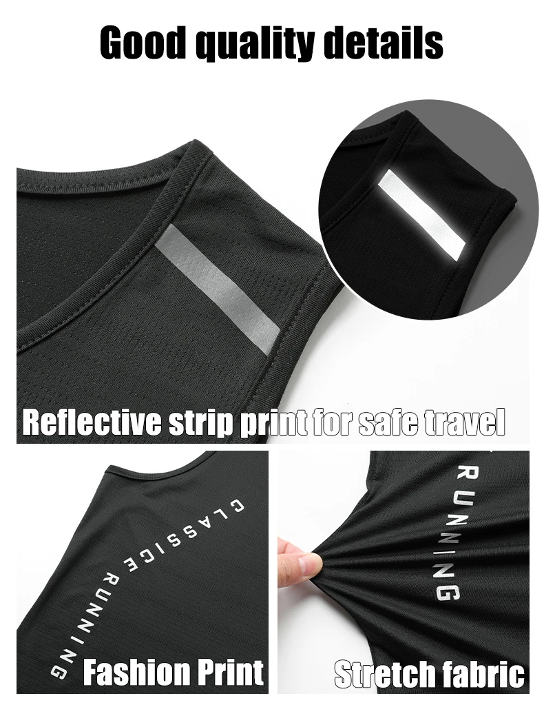 CHRLCK Men's Running Vest Quick Drying Gym Tank Top Men Fitness Sleeveless Shirt Male Mesh Breathable Fitness Sports Vest