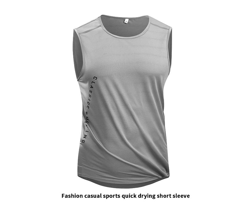 CHRLCK Men's Running Vest Quick Drying Gym Tank Top Men Fitness Sleeveless Shirt Male Mesh Breathable Fitness Sports Vest