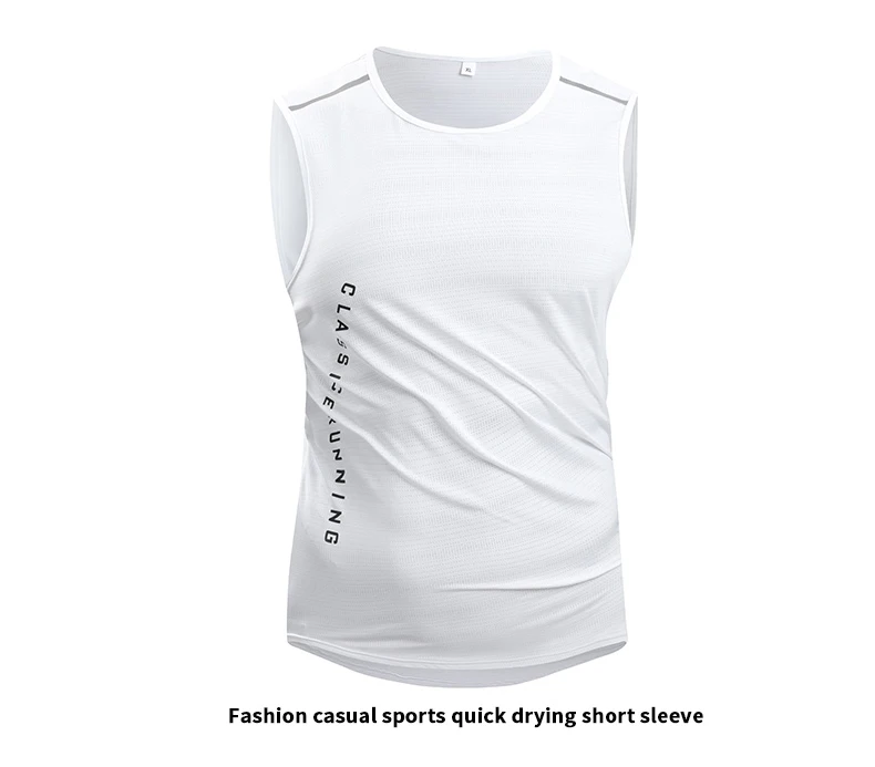 CHRLCK Men's Running Vest Quick Drying Gym Tank Top Men Fitness Sleeveless Shirt Male Mesh Breathable Fitness Sports Vest