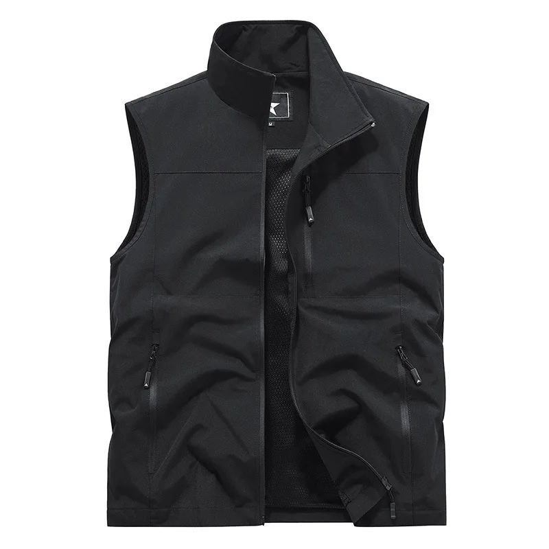 New Summer Men Outdoor Mesh Thin Waistcoats Climbing Sleeveless Jackets Men Multi-pockets Fishing Breathable Cargo Vests 6XL