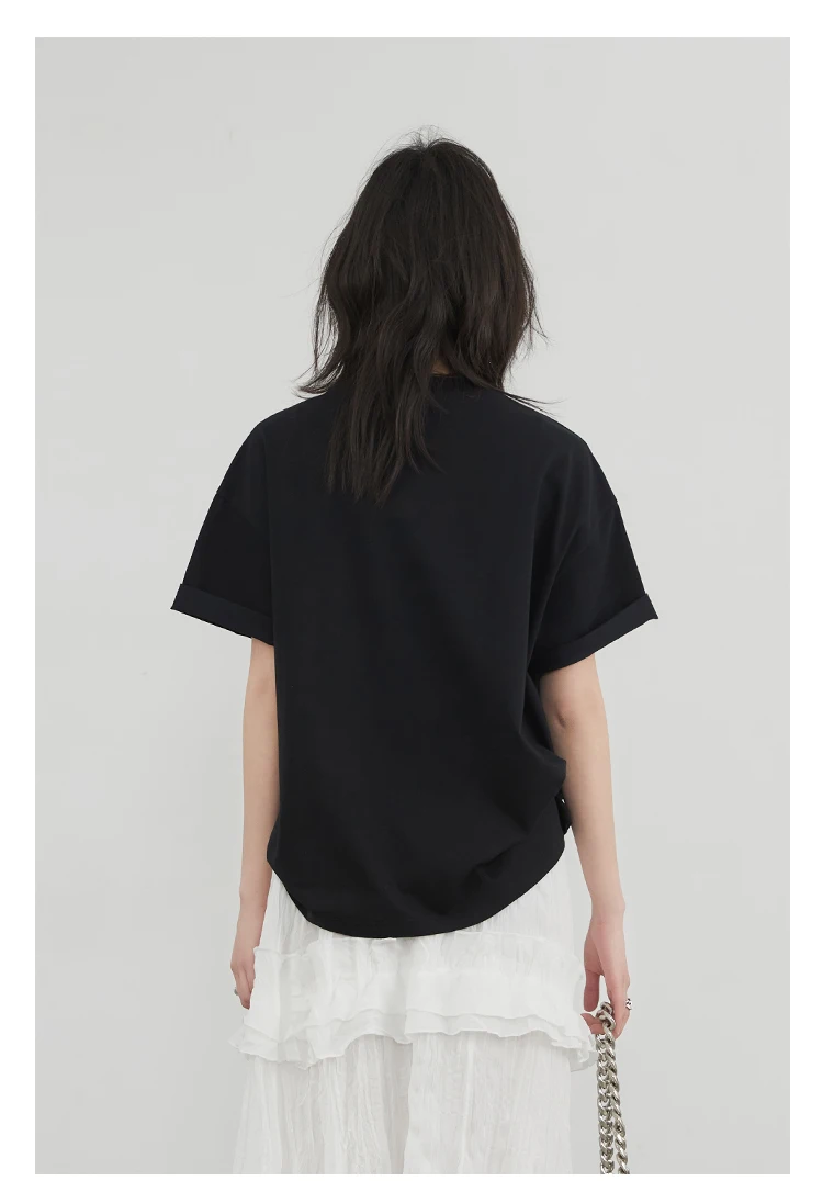 CHIC VEN Korean Women T-Shirts O Neck Loose Casual Cat Animal Embroidery Short Sleeved Tees Female Top Spring Summer 2025