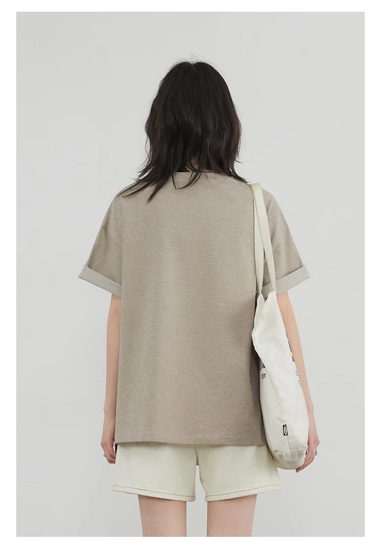 CHIC VEN Korean Women T-Shirts O Neck Loose Casual Cat Animal Embroidery Short Sleeved Tees Female Top Spring Summer 2025