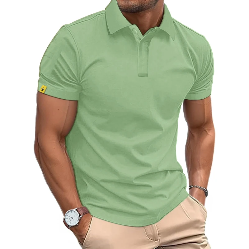 Summer Polo Shirt Men's Short Sleeve Sport T Shirt Casual Business Lightweight Button Streetwear Breathable Tops