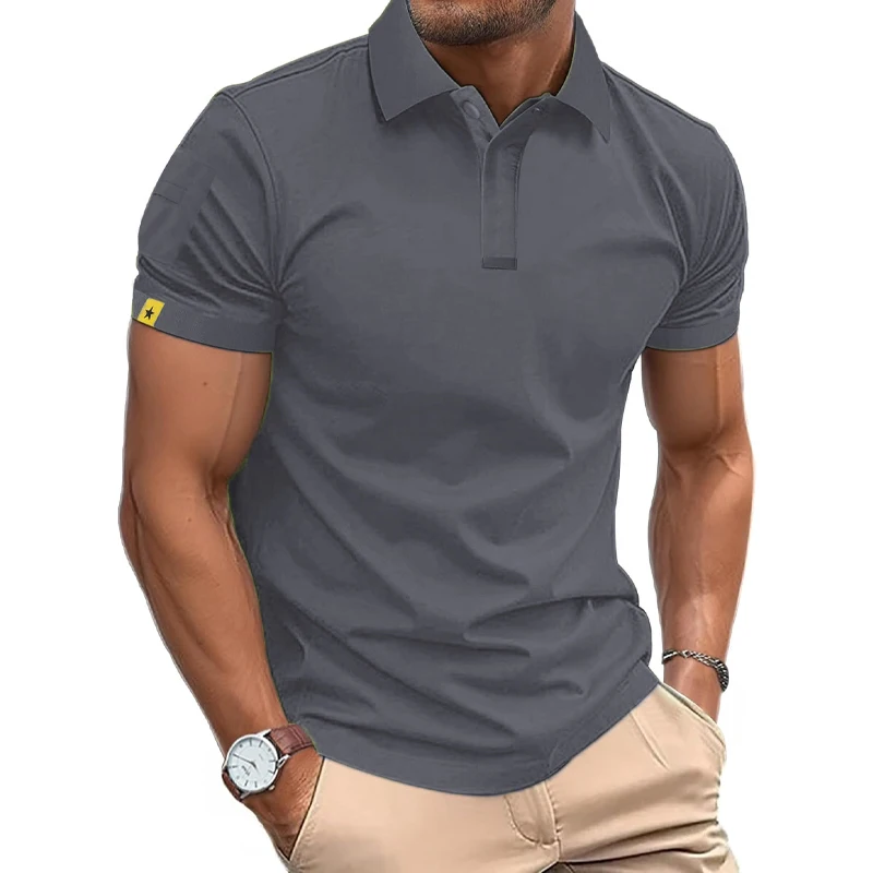 Summer Polo Shirt Men's Short Sleeve Sport T Shirt Casual Business Lightweight Button Streetwear Breathable Tops