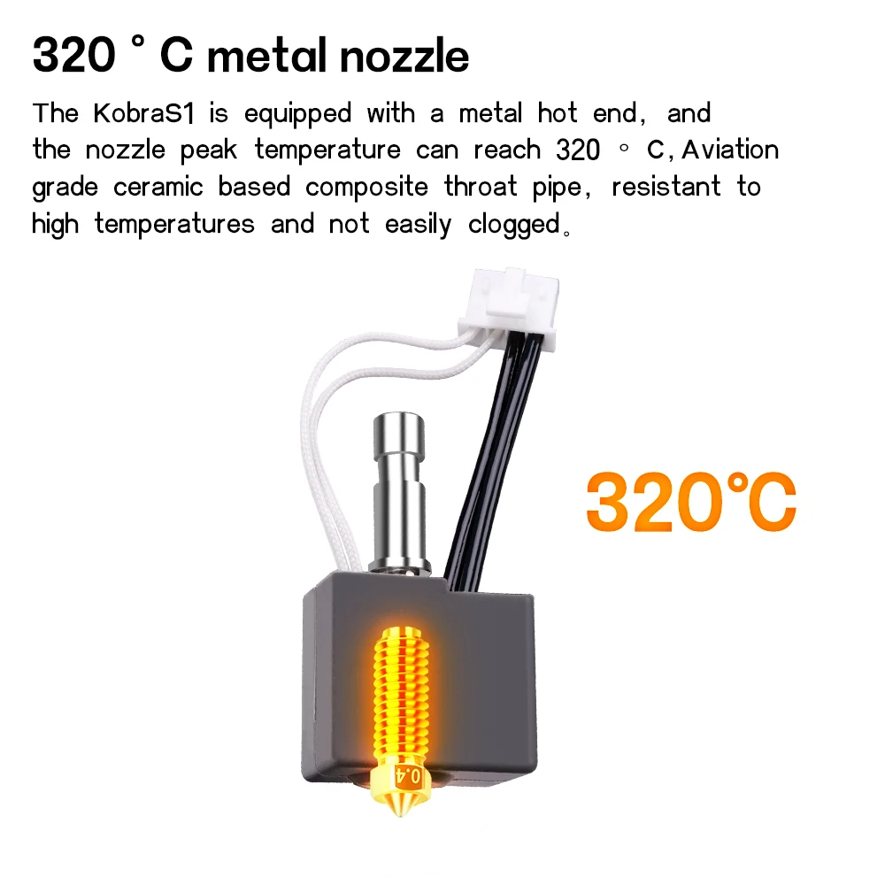 Hotend For Kobra S1 Combo Print Head Hot End for Anycubic Kobra S1/ACE Pro Hotend Kobra S1 Hardened Steel Nozzle